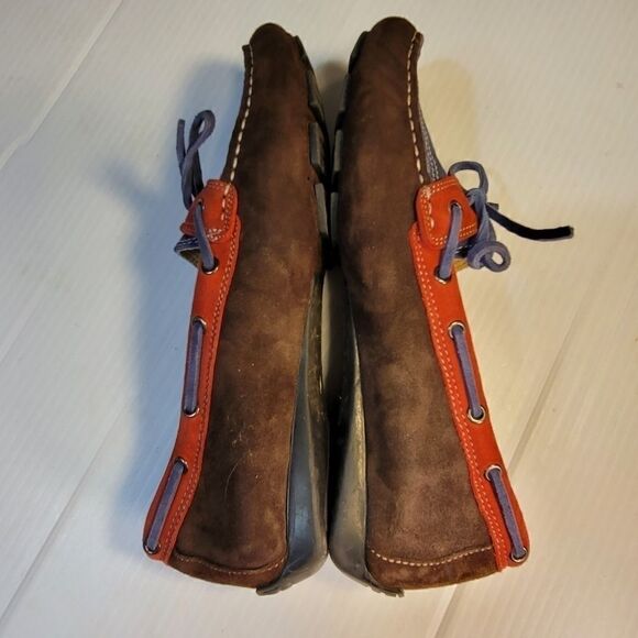 Vaneli Suede Driving Moccasins Red Blue size 6M - Picture 6 of 11
